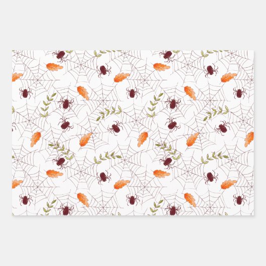 Spiderweb Halloween Geschenkpapier Set (Vorderseite)