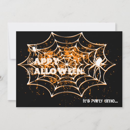 Spiderweb Halloween-Party Einladungen (Vorderseite)
