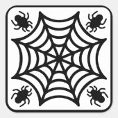 Spiderweb Halloween Quadratischer Aufkleber (Vorderseite)