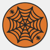 Spiderweb Halloween Runder Aufkleber (Vorderseite)
