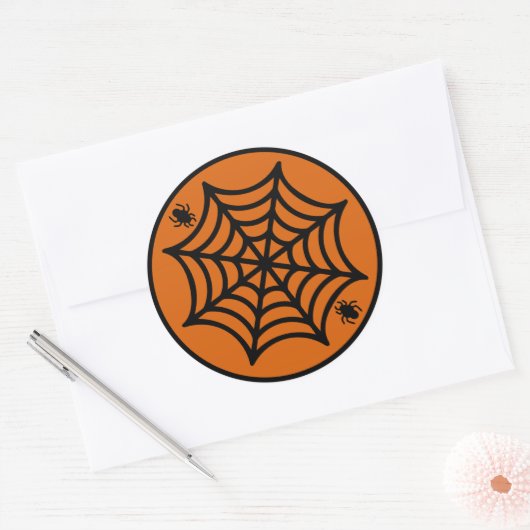 Spiderweb Halloween Runder Aufkleber (Umschlag)