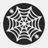 Spiderweb Halloween Runder Aufkleber (Vorderseite)