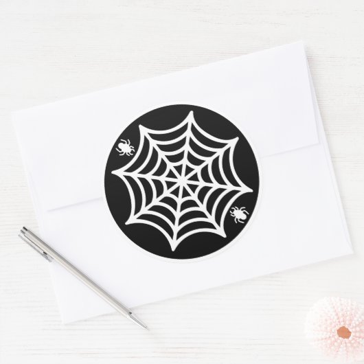 Spiderweb Halloween Runder Aufkleber (Umschlag)