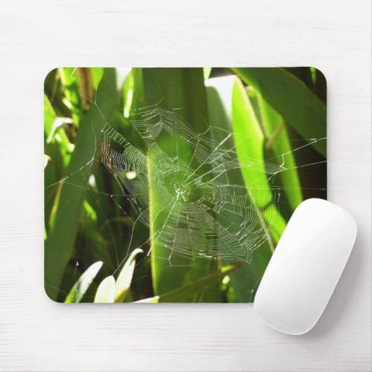Spiderweb in tropischen Blätter Natur Mousepad (Mit Mouse)