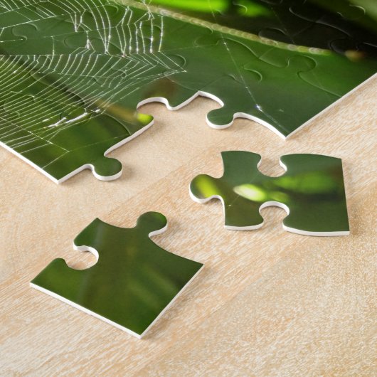 Spiderweb in tropischen Blätter Natur Puzzle (Seite)