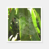 Spiderweb in tropischen Blätter Natur Serviette (Vorderseite)