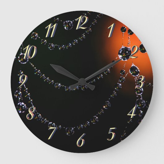 Spiderweb Jewels Große Wanduhr (Vorderseite)