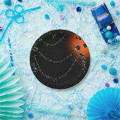 Spiderweb Juwelen ernten Mond schwarz Orange Pappteller (Party)