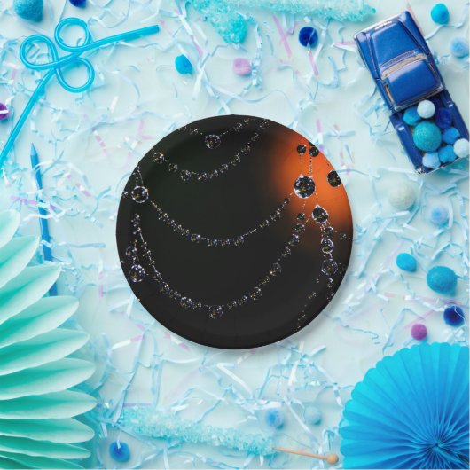 Spiderweb Juwelen ernten Mond schwarz Orange Pappteller (Party)