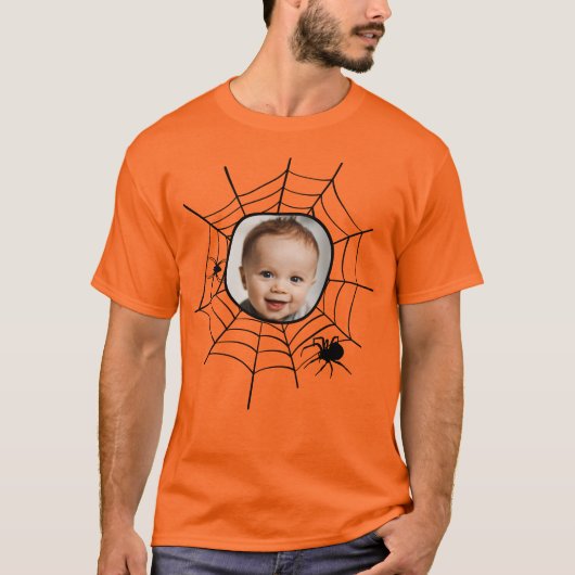 Spiderweb kundenspezifisches personalisiertes Foto T-Shirt (Vorderseite)