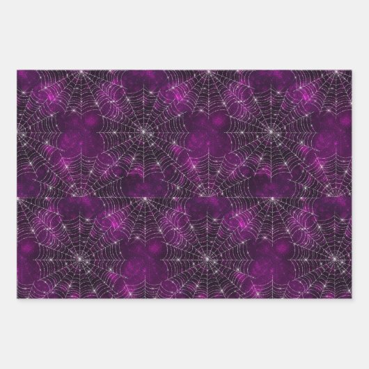 Spiderweb Lila Designs zum Verpacken von Papierblä Geschenkpapier Set (Vorderseite 3)