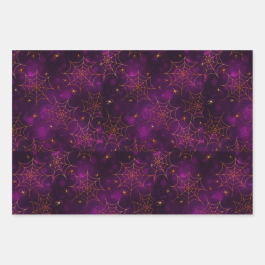 Spiderweb Lila Designs zum Verpacken von Papierblä Geschenkpapier Set (Vorderseite 2)