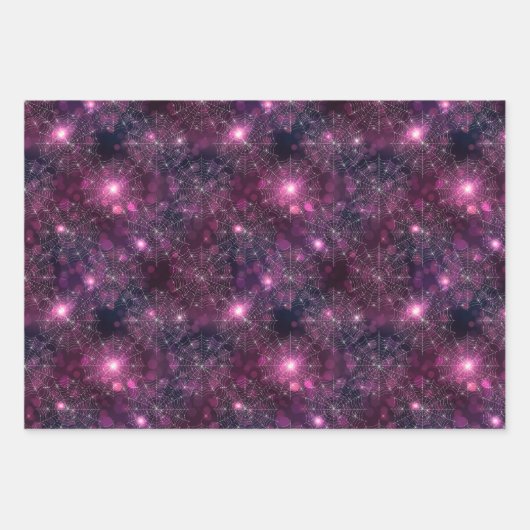 Spiderweb Lila Designs zum Verpacken von Papierblä Geschenkpapier Set (Vorderseite)