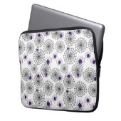 Spiderweb & Lila Spiders Halloween White Pattern Laptopschutzhülle (Vorderseite Links)