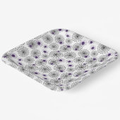 Spiderweb & Lila Spiders Halloween White Pattern Pappteller (Gewinkelt)