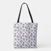Spiderweb & Lila Spiders Halloween White Pattern Tasche (Rückseite)