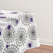 Spiderweb & Lila Spiders Halloween White Pattern Tischdecke (Beispiel)