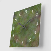 Spiderweb mit Klappenhalterung Quadratische Wanduhr (Winkel)