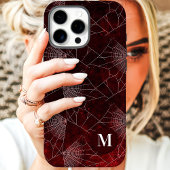 Spiderweb Monogram Dark Red Case-Mate iPhone Hülle