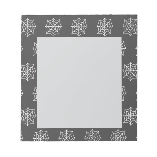 Spiderweb Notepad (dunkelgrau & weiß) Notizblock (Vorderseite)