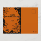 Spiderweb Ornament Orange Black Gothic halloween Postkarte (Rückseite)
