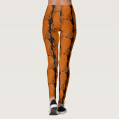 Spiderweb Ornament Orange Black halloween Leggings (Rückseite)