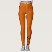Spiderweb Ornament Orange Black halloween Leggings (Vorderseite)