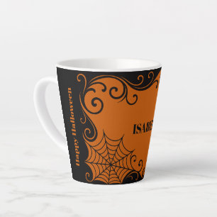 Spiderweb Ornament Orange Black halloween Milchtasse