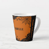 Spiderweb Ornament Orange Black halloween Milchtasse (Rechte Ecke)