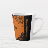 Spiderweb Ornament Orange Black halloween Milchtasse (Rechts)