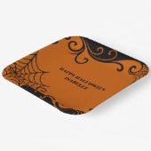 Spiderweb Ornament Orange Black halloween Pappteller (Gewinkelt)