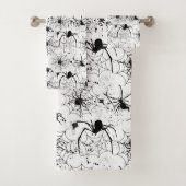 Spiderweb Pattern Halloween Badhandtuch Set (Insitu)