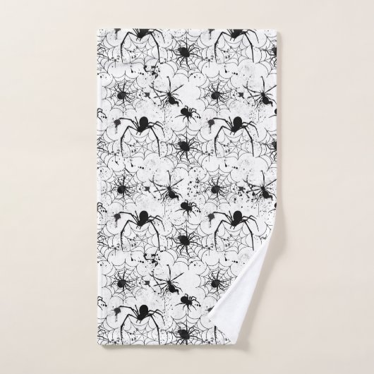 Spiderweb Pattern Halloween Badhandtuch Set (Handtuch)