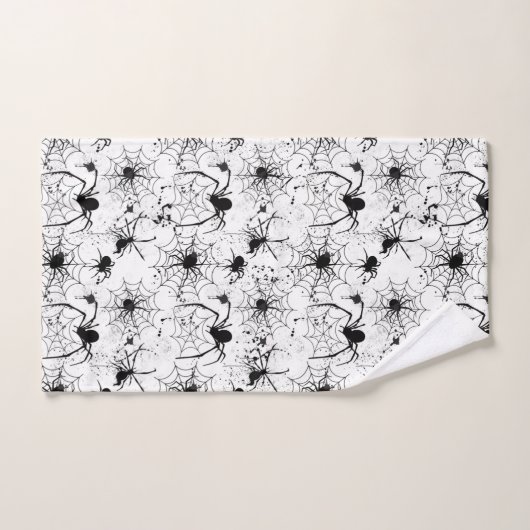 Spiderweb Pattern Halloween Badhandtuch Set (Handtuch)