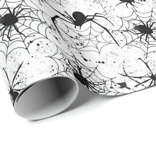 Spiderweb Pattern Halloween Geschenkpapier (Rolleneckpunkt)