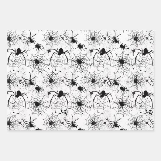 Spiderweb Pattern Halloween Geschenkpapier Set (Vorderseite 3)