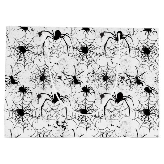 Spiderweb Pattern Halloween  Große Geschenktüte (Rückseite)