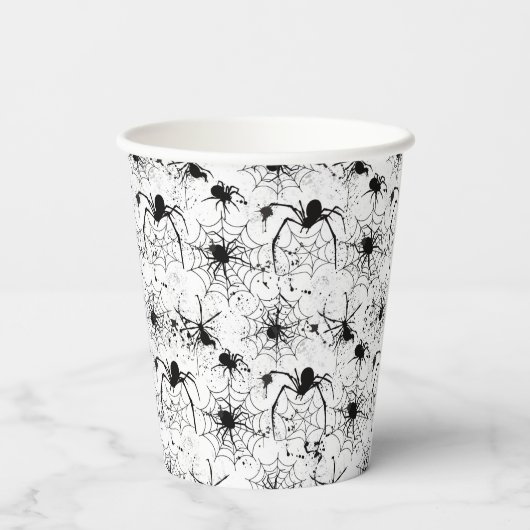 Spiderweb Pattern Halloween Pappbecher (Rückseite)