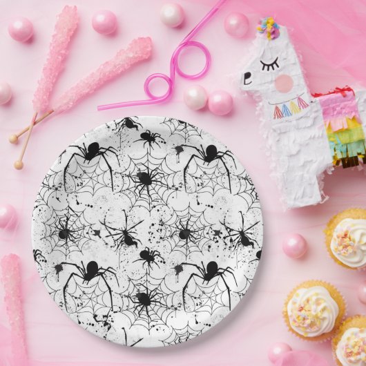 Spiderweb Pattern Halloween Pappteller (Party)