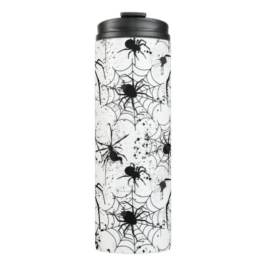 Spiderweb Pattern Halloween Thermosbecher (Vorderseite)