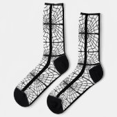 Spiderweb Print Socken in Schwarz und Weiß Unisex (Linkes Detail)