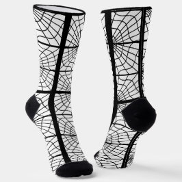 Spiderweb Print Socken in Schwarz und Weiß Unisex