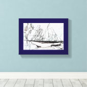 Spiderweb Sailing Ship Natures Unique Digital Art Leinwanddruck (Insitu (Holzboden))