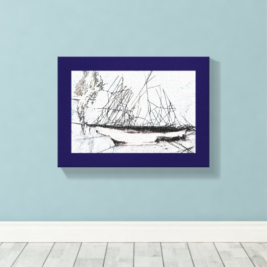Spiderweb Sailing Ship Natures Unique Digital Art Leinwanddruck (Insitu (Holzboden))