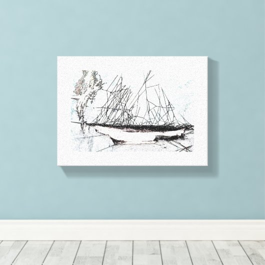 Spiderweb Sailing Ship Natures Unique Digital Art Leinwanddruck (Insitu (Holzboden))