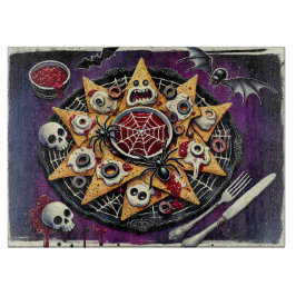 Spiderweb Salsa & Spuk Chips Schneidebrett