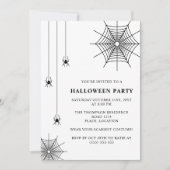 Spiderweb - Schwarz-weißes Halloween Einladung (Vorderseite)