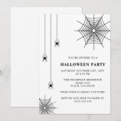 Spiderweb - Schwarz-weißes Halloween Einladung (Vorne/Hinten)