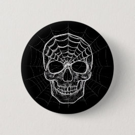 Spiderweb Skull Button