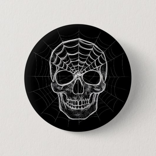 Spiderweb Skull Button (Vorderseite)